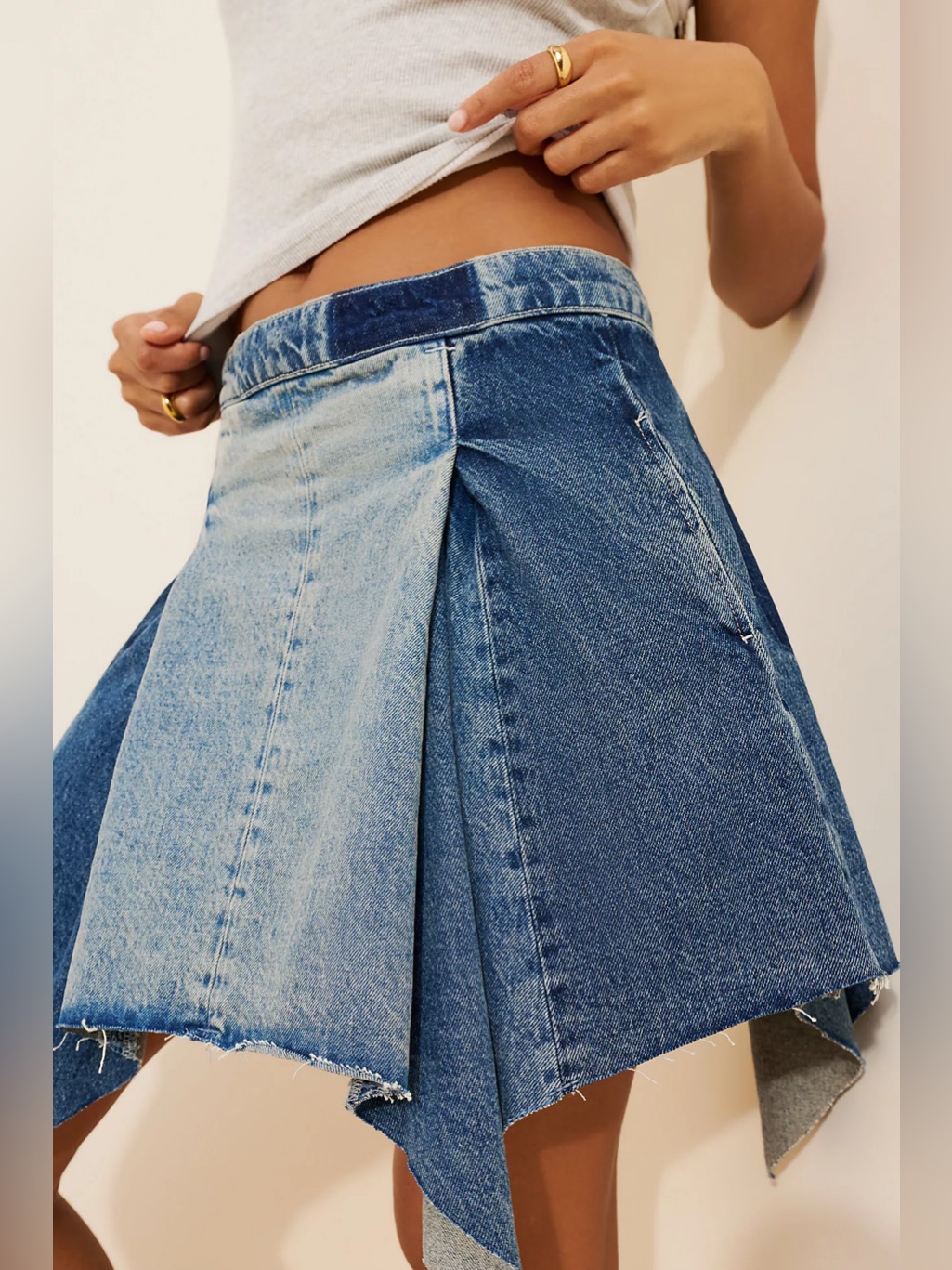 Free People Wild River Handkerchief Skirt We The Free Blue Mini Size 27